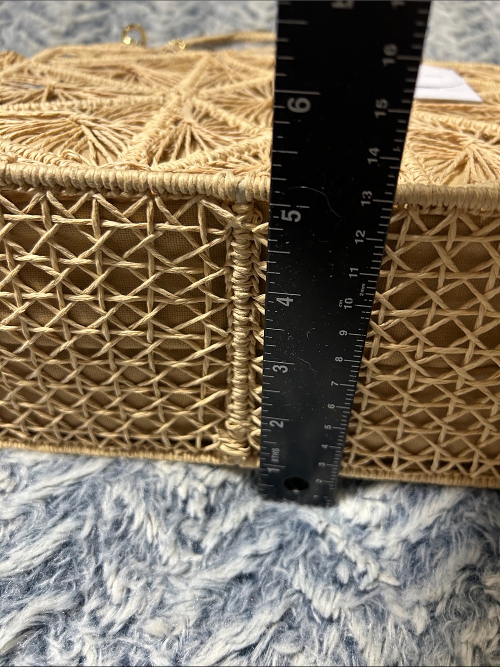 House of Harlow 1960 Woven Geometric Straw Shoulder Bag in Natural NWT - Picture 6 of 13
